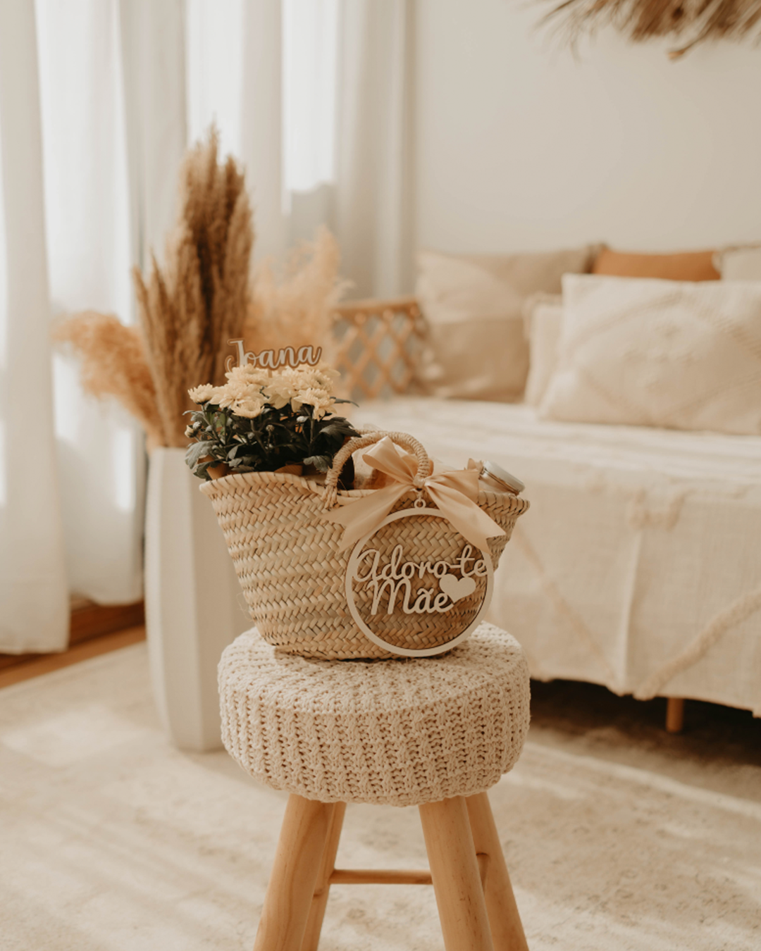 Cesta de Flores e Lanche